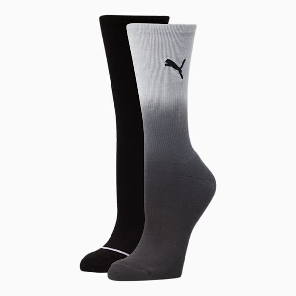 Women's Terry Crew Socks [2 Pack], BLACK, extralarge